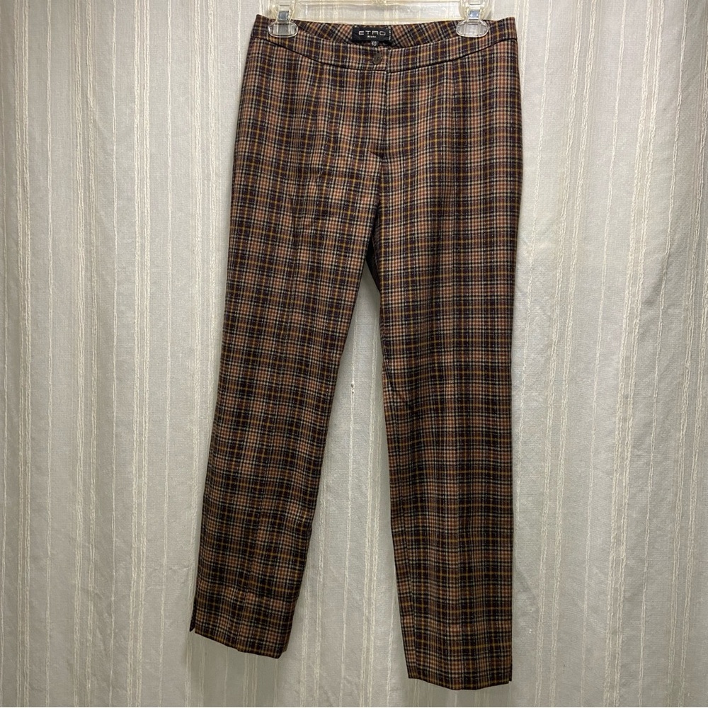 Etro Brown Plaid straight leg Pants - size IT 40